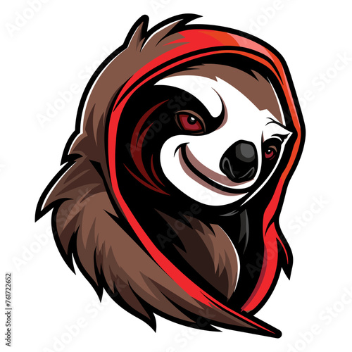 Vector esports logotype sloth on white background, logo sloth, icon sloth, sticker sloth, symbol sloth, emblem sloth