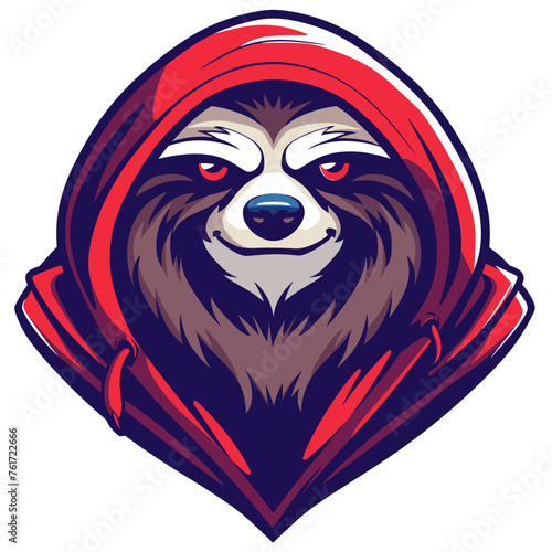 Vector esports logotype sloth on white background, logo sloth, icon sloth, sticker sloth, symbol sloth, emblem sloth