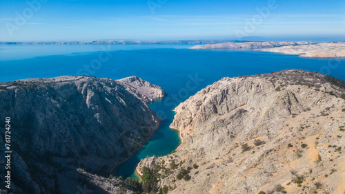 Experience the awe-inspiring beauty of Viewpoint Zavratnica, nestled along the stunning coastline of Croatia shoted on drone