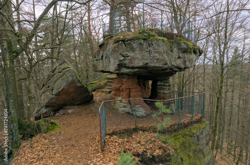 A beautiful sandstone formation in the palatinate forest photo
