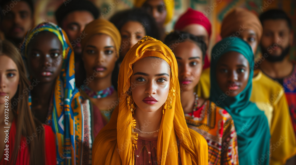 Women of Many Cultures Facing the Camera