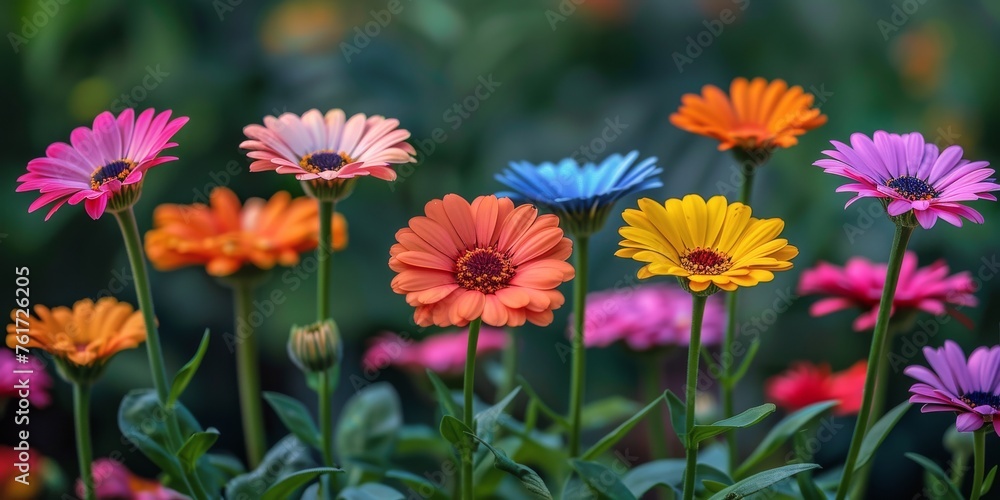 Colorful Flowers Blooming in the Grass Colorful Flowers Blooming in the Grass