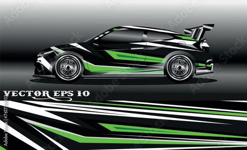 Race car wrap decal designs. Abstract racing and sport background for car livery or daily use car vinyl sticker