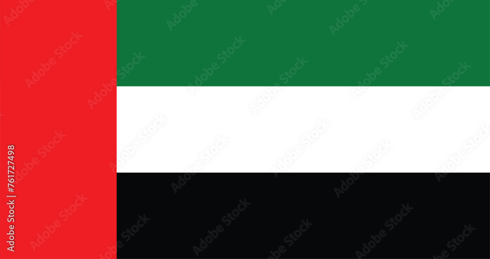Flat Illustration of the United Arab Emirates national flag. United Arab Emirates flag design. Flat Illustration of the United Arab Emirates national flag. United Arab Emirates flag design.