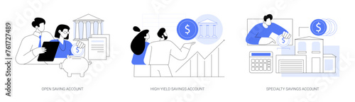 Saving accounts isolated cartoon vector illustrations se