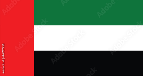 Flat Illustration of the United Arab Emirates national flag. United Arab Emirates flag design. 