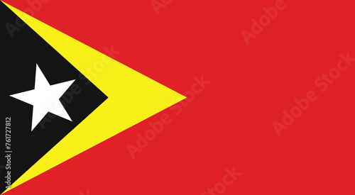 Flat Illustration of the East Timor national flag. East Timor flag design. 
 photo