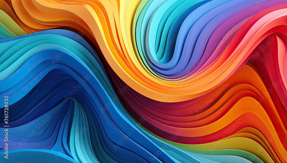 Abstract wallpaper with rainbow paper art