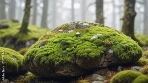 A cap of moss covers the top of an old stump