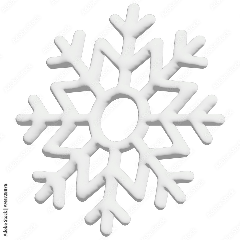 3D Snowflake, transparent background, illustration 3D Snowflake, transparent background, illustration
