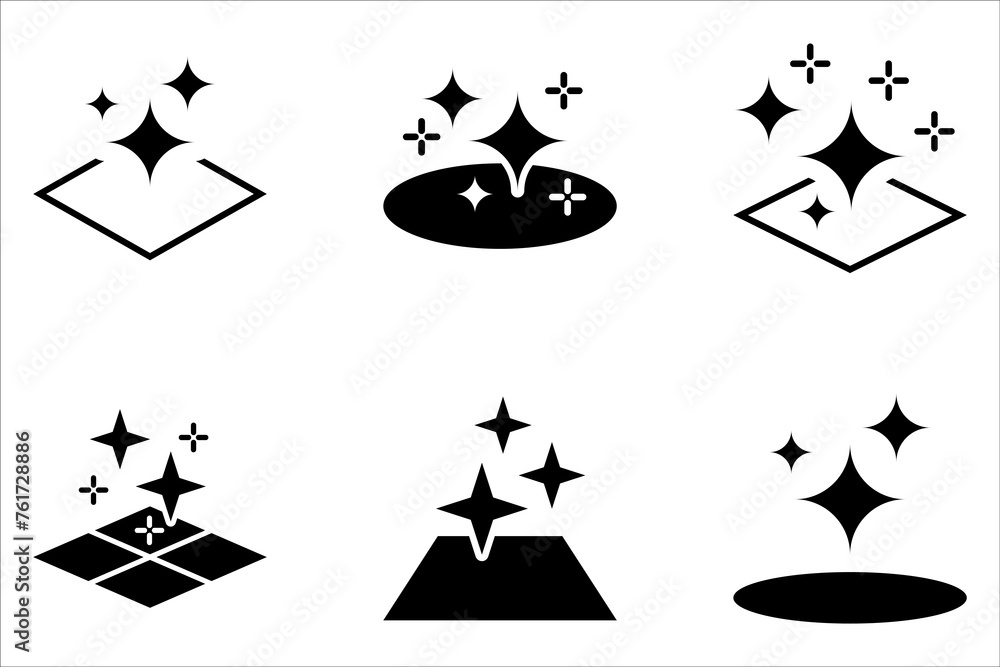 Naklejka premium clean surface icon set, easy cleaning, thin line symbol on white background