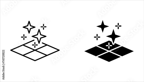 clean surface icon set, easy cleaning, thin line symbol on white background