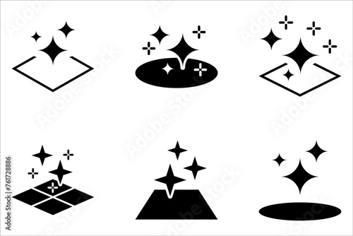 clean surface icon set, easy cleaning, thin line symbol on white background