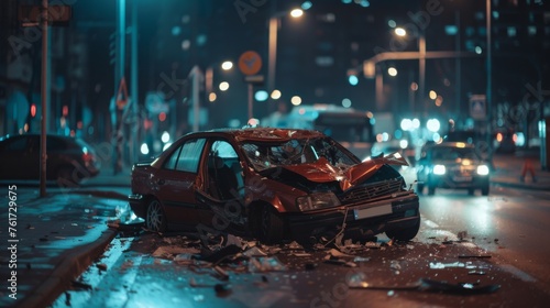 Car Crash Traffic Accident Scene photo