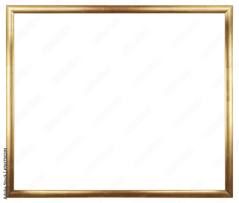 Obraz premium Narrow old picture frame in PNG format on a transparent background.