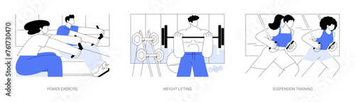 Power training isolated cartoon vector illustrations se