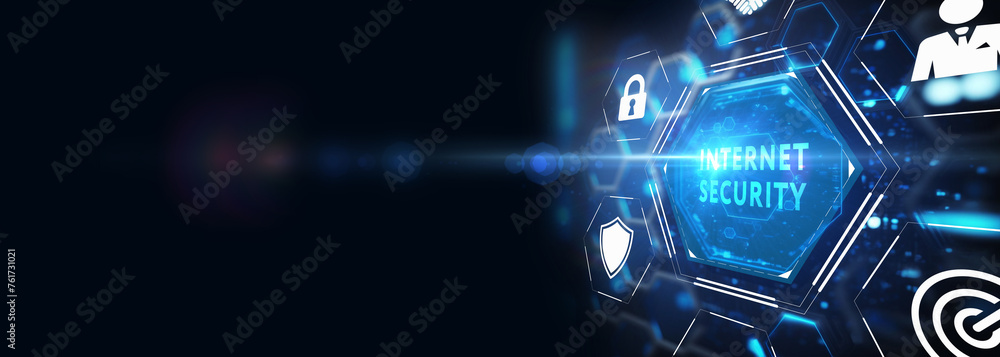 Concept of cyber security, information security and encryption, secure access to personal information, secure Internet access, cybersecurity. 3d illustration