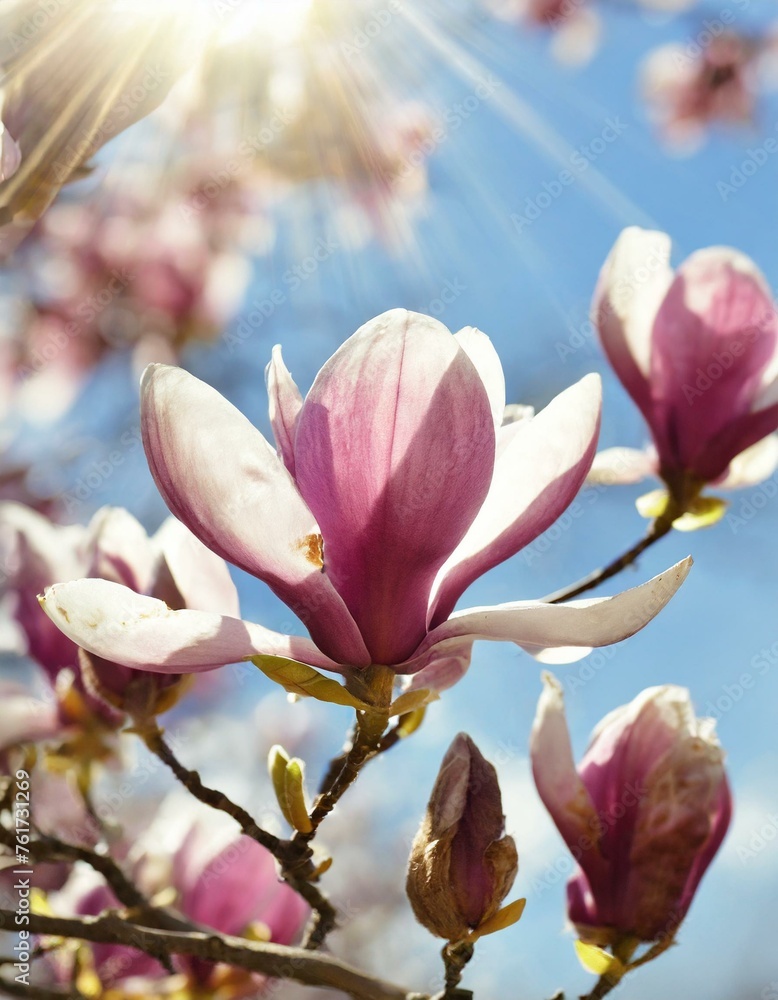 magnolia tree in the spring sun