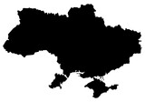 Silueta del mapa de Ucrania en negro
