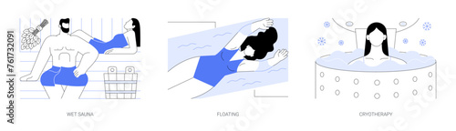 Spa rituals isolated cartoon vector illustrations se