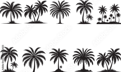 Palm Tree Silhouettes Palm EPS Vector Palm Tree Clipart  