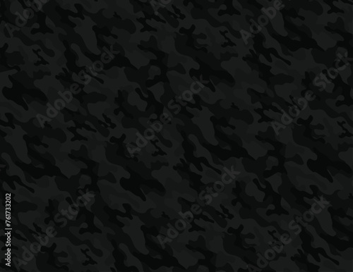 
camouflage black background vector illustration repeat background, night print
