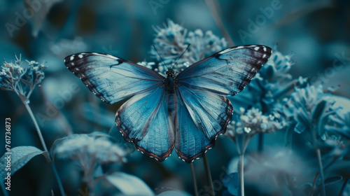 Close up of beautiful blue butterfly rhombus © ArtBox