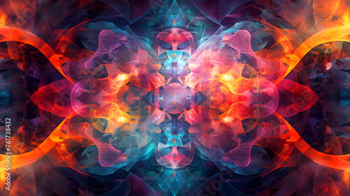 Vibrant Abstract Fractal Art Composition