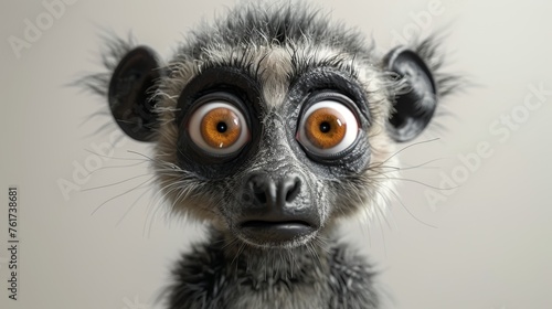 A cartoon character of a lemur. 3d illustration © Александр Лобач