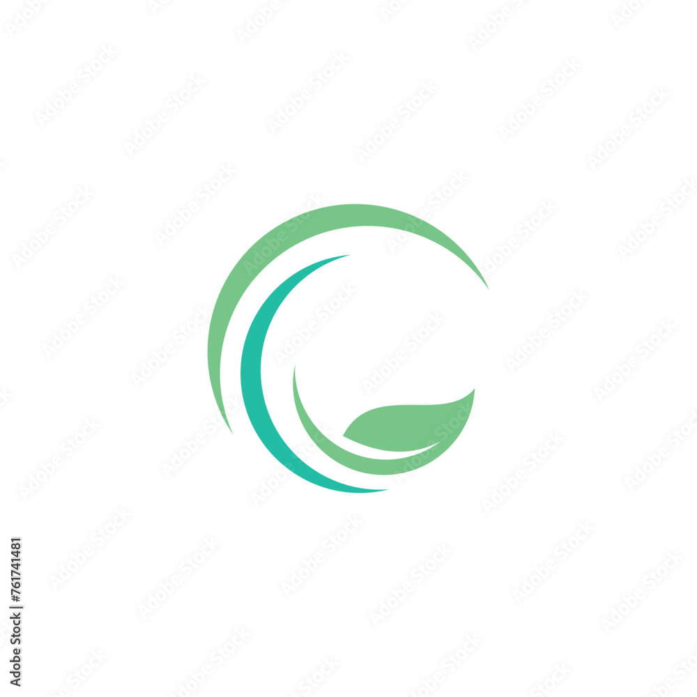 Green Leaf Letter G Logo Vector Green Leaf Letter G Logo Vector