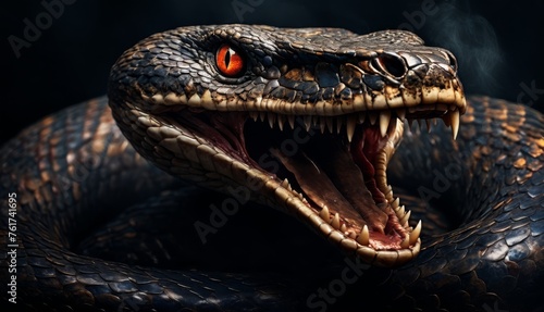  a close up of a snake's mouth with it's mouth open and it's tongue out.
