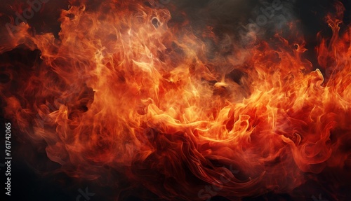  a close up of a fire on a black background with red and yellow smoke coming out of the top of it.