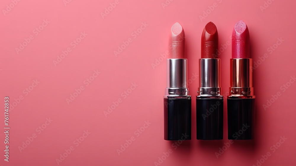 lipsticks from pink to purple shades.
Concept: spring and summer makeup trends, cosmetic beauty and personal care.
lipsticks from pink to purple shades.
Concept: spring and summer makeup trends, cosmetic beauty and personal care.