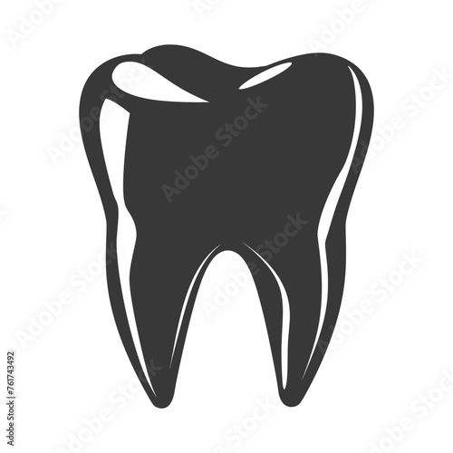 Silhouette cavity tooth black color only full body
