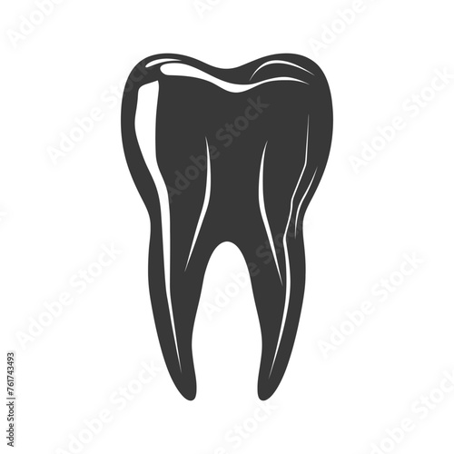 Silhouette cavity tooth black color only full body