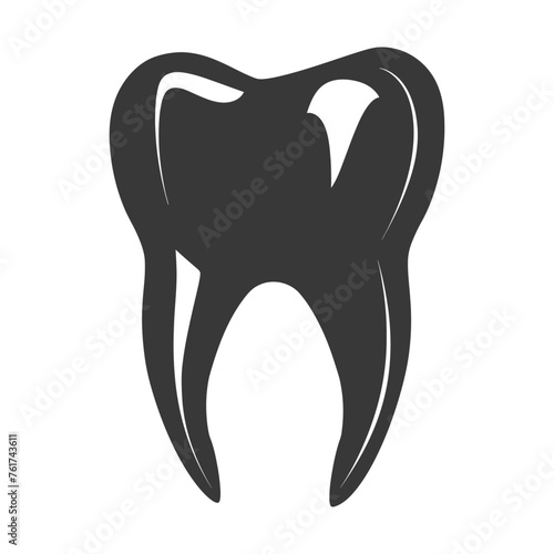 Silhouette cavity tooth black color only full body