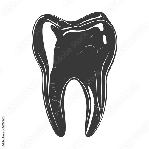 Silhouette cavity tooth black color only full body