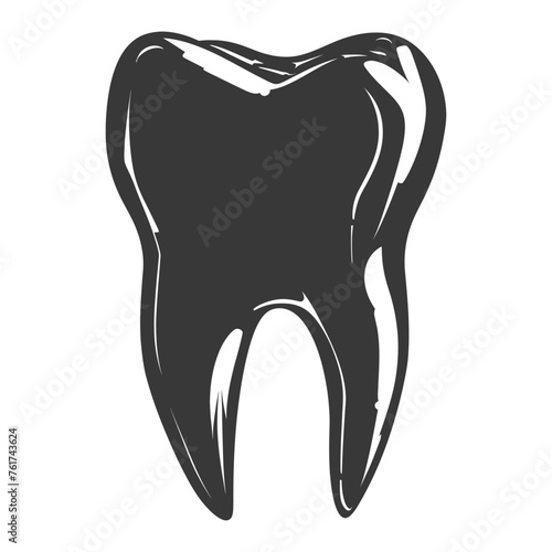 Silhouette cavity tooth black color only full body