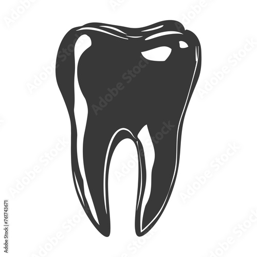 Silhouette cavity tooth black color only full body