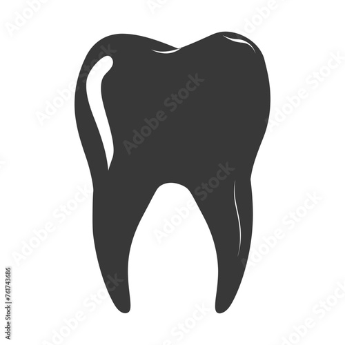 Silhouette cavity tooth black color only full body