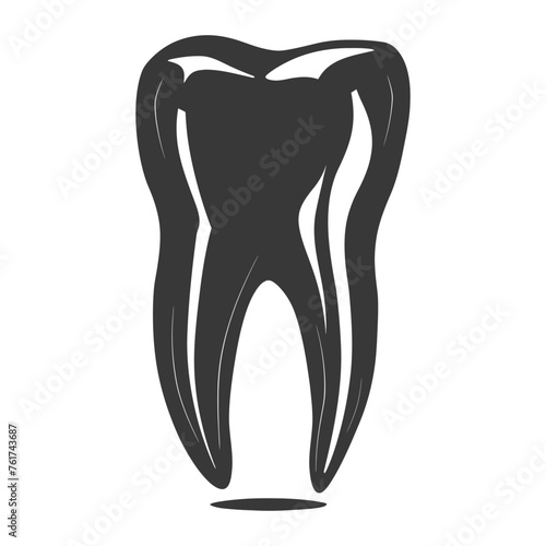 Silhouette cavity tooth black color only full body
