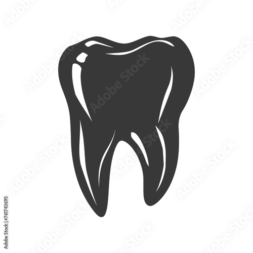 Silhouette cavity tooth black color only full body