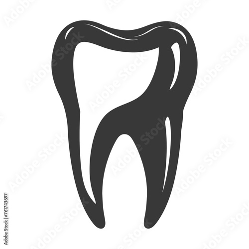 Silhouette cavity tooth black color only full body