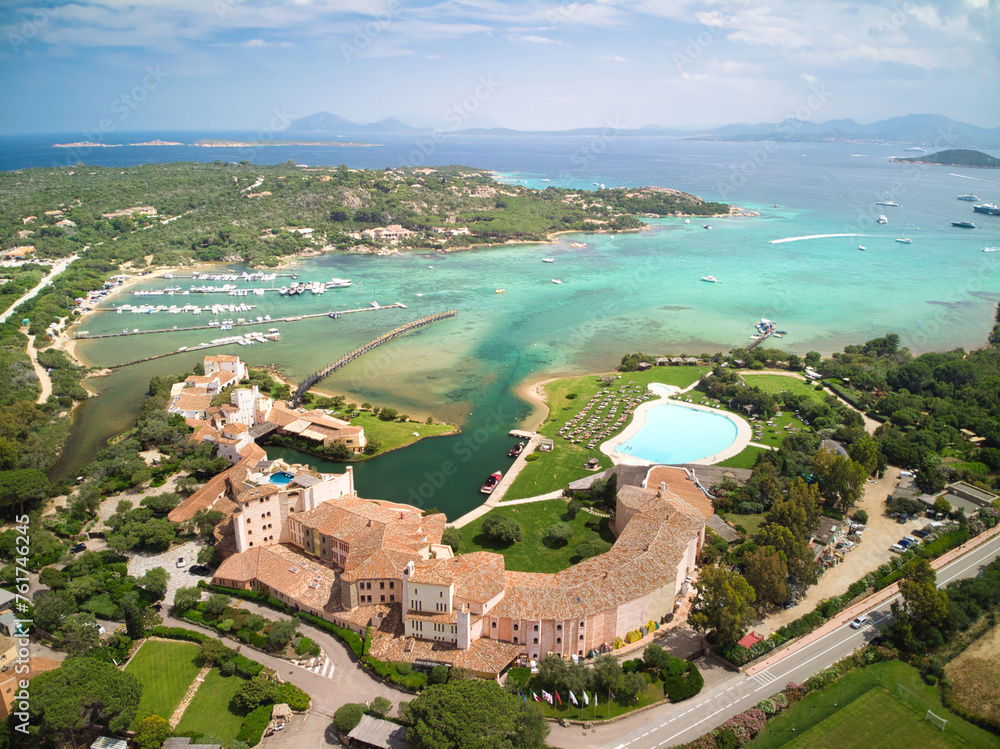 A Spectacular Aerial Portrait Showcasing the Famous Cala di Volpe Bay, Known for its Crystal-clear Waters and Pristine Coastline, Nestled Amidst the Stunning Scenery of the Sardinian Coastline