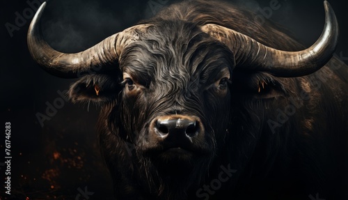  a close up of a bull's face with a lot of wrinkle on it's face.