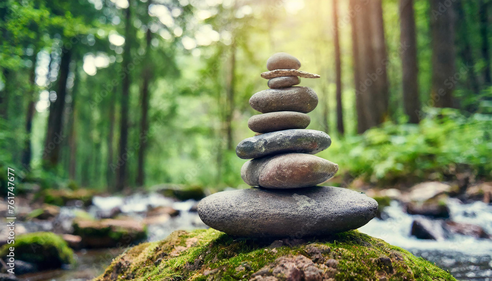Pyramid of several flat river Zen stones. Balance and inner equilibrium. Meditative lifestyle. Natural backdrop. Pyramid of several flat river Zen stones. Balance and inner equilibrium. Meditative lifestyle. Natural backdrop.