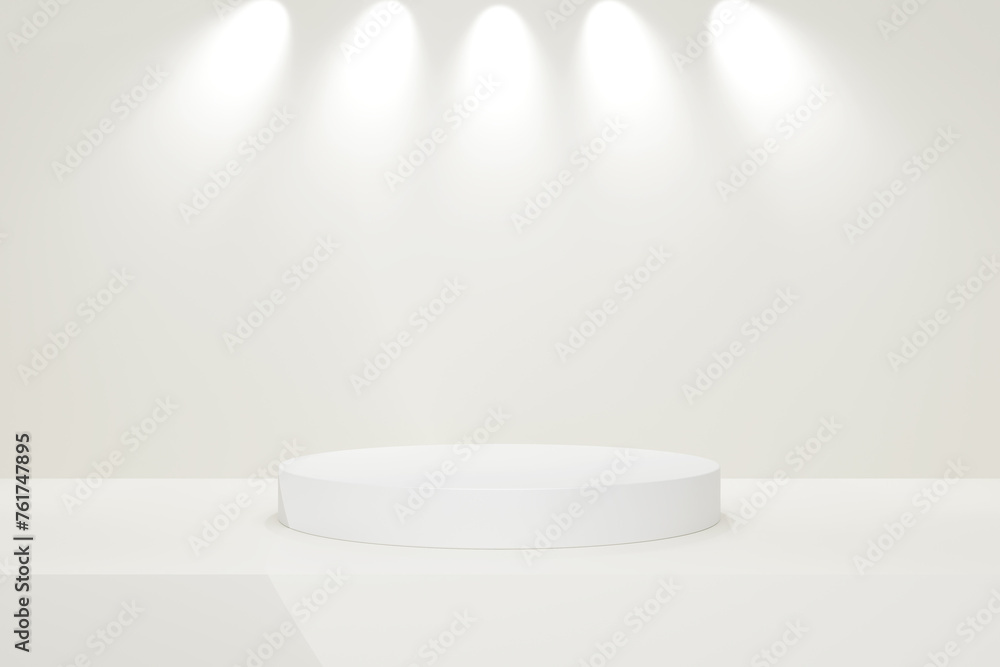 White podium in 3d render design on background, 3d render White podium in 3d render design on background, 3d render