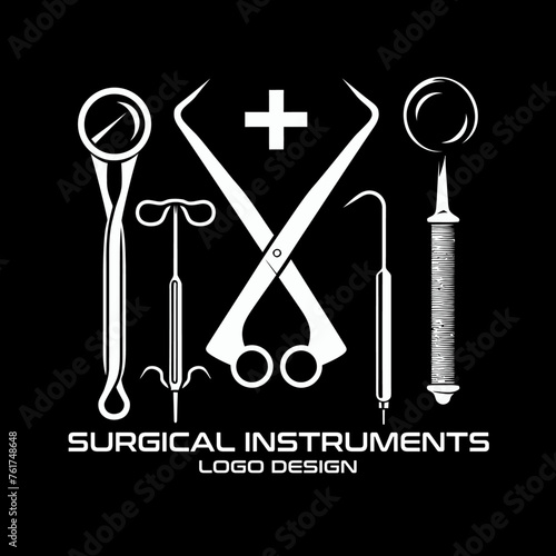 Surgical Instruments Vector Logo Design
