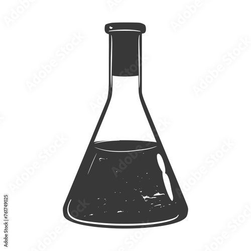 Silhouette Erlenmeyer Flask Tube Laboratory Glassware black color only