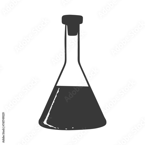 Silhouette Erlenmeyer Flask Tube Laboratory Glassware black color only
